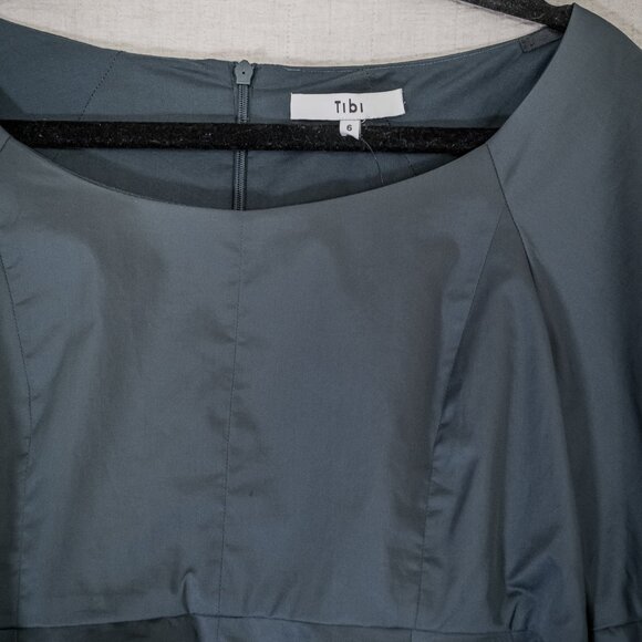 Sz8 Tibi Eco Poplin Peplum in Green Limestone - Tag 6, runs very large - Picture 5 of 12